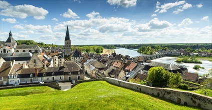 La Charite-sur-Loire. View on the city and river Loire. Nievre department. Bourgogne-Franche-Comte. France
