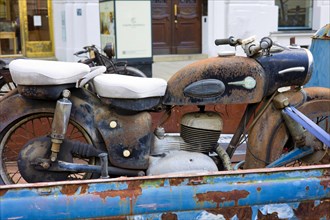 Completely rusted motorbike MZ ES 175 from 1962