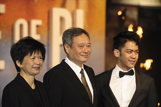 Director Ang Lee with his family attends the UK Premiere of LIFE OF PI on 03.12.2012 at Empire Leicester Square