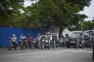 Street scene with motorbikes in Lome