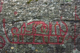 Detail of the so-called processional rock of the Bronze Age rock carvings
