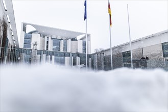 The Federal Chancellery in front of the Federal Government-Laender on the further procedure of the Corona restrictions