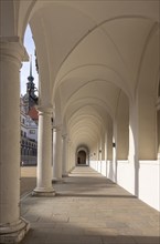 The arcades of the stable yard of the Residenzschloss seen from Augustusstrasse
