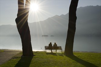 Couple sitting on a bench