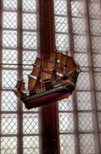 Model ship by Robert Daehncke in a side chapel of the St. Nikolai Church