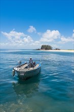 Motorboat bringing tourists to Monuriki or Cast away island
