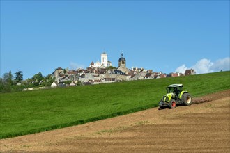 Vezelay labelled les Plus Beaux Villages de France. Unesco World heritage. Morvan regional natural park. Via Lemovicensis way to Santiago de Compostela. Yonne department. Bourgogne Franche Comte. Fran...