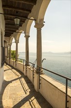 Eremo di Santa Caterina del Sasso and lake Maggiore in Leggiuno in Lombardy