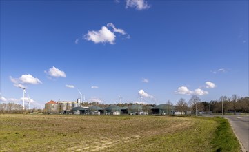 Biogas plant and wind turbines in Brandenburg