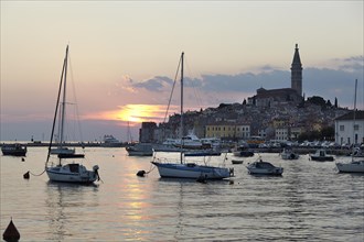 Boats in the harbour of Rovinj