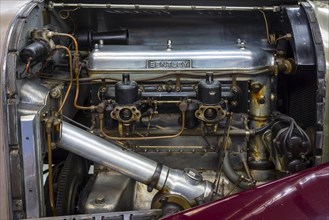 1928 British inline-four engine of Bentley 4Â½ Litre racing car at Autoworld