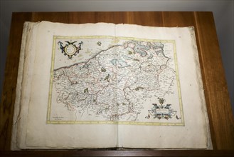 1585 atlas Galliae Tabule Geographicae by 16th-century geographer Gerardus Mercator showing map of the Netherlands