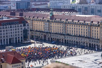 Supporters of the PEGIDA movement gathered at the Altmarkt