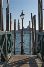 Pier with Street Lamp and Island San Giorgio Maggiore in Venice