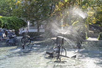 The Fasnacht Fountain or Tinguely Fountain on Theaterplatz in Basel