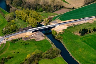 Construction of a new bridge over the river Lippe in Ahsen near Datteln. Eversumer Street