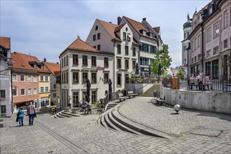 Pedestrian zone with steps and pointed gable houses with dormer windows