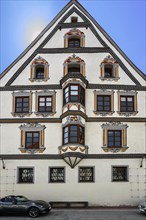 Town hall facade with bay window in Obergünzburg