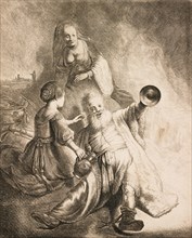 The biblical Lot with his two daughters