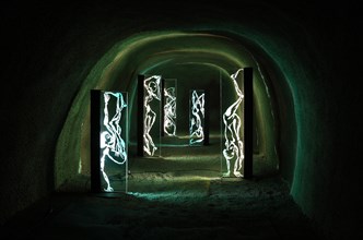 Light installation in the cellar corridors