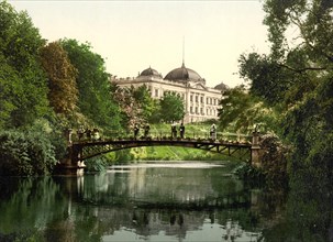 Botanical Garden with Customs Building and Alter Stadtgraben of Hamburg