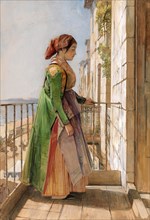 A Greek Girl on a Balcony