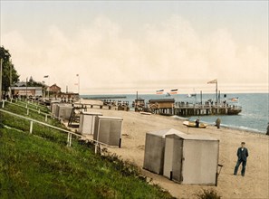 Landing pier and beach of Wyk on the island of Föhr