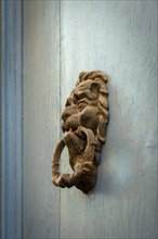 Door knocker in the shape of a lion's head