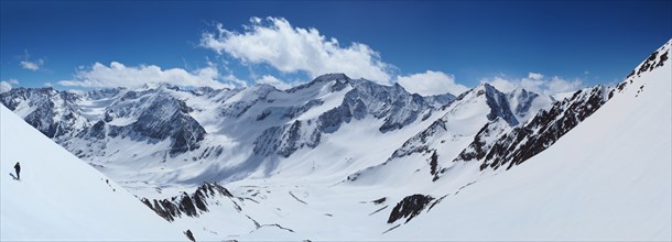 High-resolution panorama of the Ötztal Alps in spring