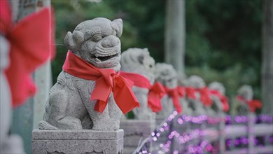 Chinese style lion sculptures at new year