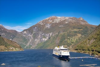 Cruise ship in the Geirangerfjord near Geiranger