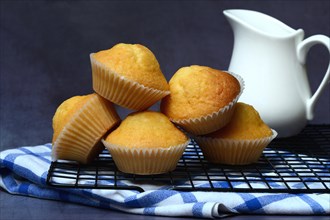 Several muffins on cake rack