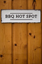 Sign with inscription BBQ Hot Spot