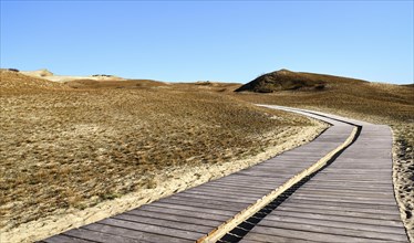 Nordic sand dunes and boardwalk