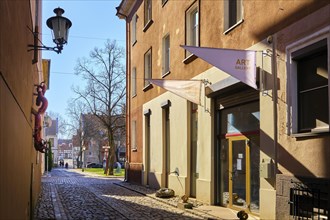 Cobbled pavements of old town streets in Klaipeda
