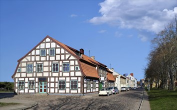 Typical or traditional half-timbered house of old Klaipeda