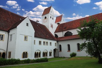 View from the southeast with adjacent cloister wing and fountain chapel