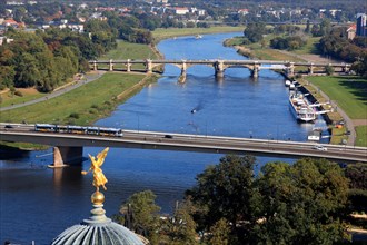 Elbe with Carola Bridge and Albert Bridge
