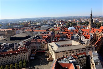 Neumarkt with transport museum and castle tower