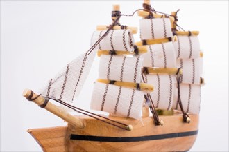 Ship model on a white background