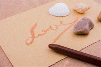 The word of love written in Latin letters