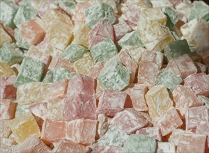 Load of traditional turkish delight lokum candy