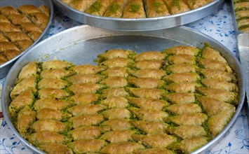 Turkish traditional national desserts Baklava as background