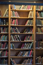 Bookshelf with old Turkish Ottoman handwriting books