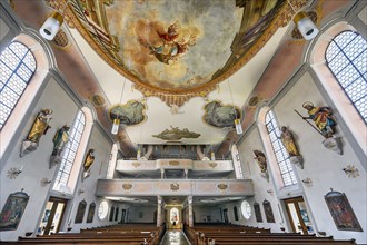 Organ gallery and ceiling fresco