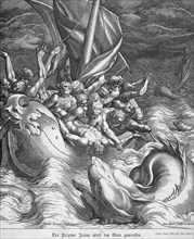 The prophet Jonah is thrown into the sea