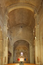 Interior view of the Romanesque Notre-Dame Church