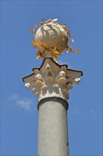 Detail of the Roman column from the ornamental fountain built in 1755 at the Place de l'Hôtel de Ville