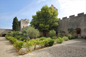 Courtyard of the historic Château du roi René built 15th century