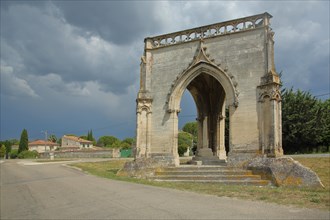 Triangular historical monument Croix Couverte built 14th century Beaucaire